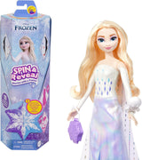 Mattel Disney Sada módních panenek Ice Queen Elsa, Spin & Reveal s 11 překvapeními, včetně 5 doplňků, 5 samolepek a scénky, inspirované Disneyho filmem, HTG25 Naty Shop Dolls Elsa Doll