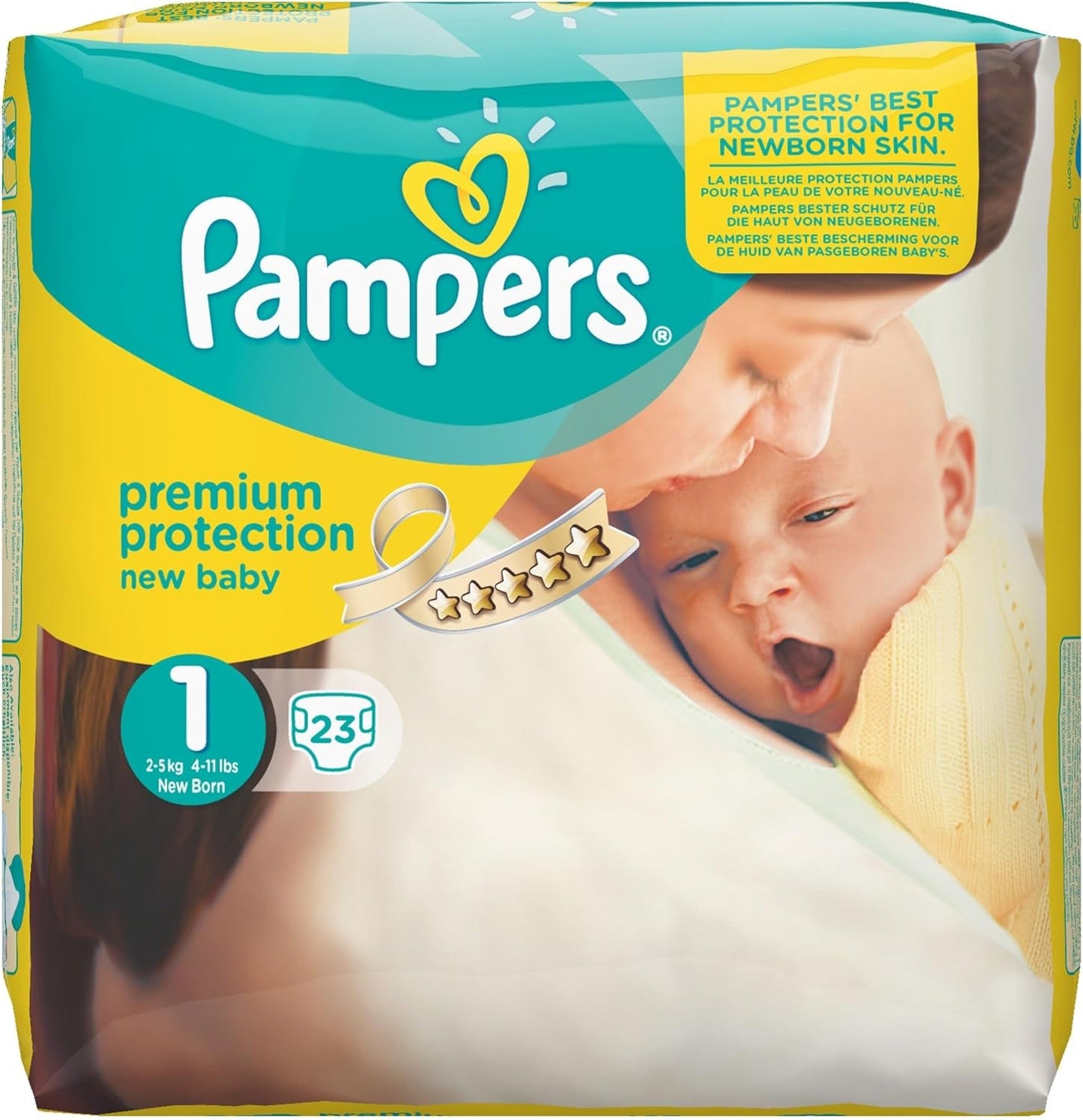 Pampers New Baby velikost 1 Novorozenec 2-5 kg ​​​​Přepravní balení, balení 4 ks (4 x 23 kusů)