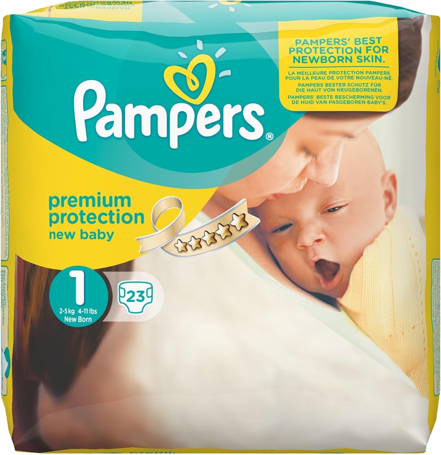 Pampers New Baby velikost 1 Novorozenec 2-5 kg ​​​​Přepravní balení, balení 4 ks (4 x 23 kusů)