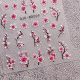 JMEOWIO Nálepka na nehty Blumen 6 Blatt Nálepka na nehty Selbstklebend Nagelaufkleber Letní Blumen Dekorace Nageldesign Zubehör