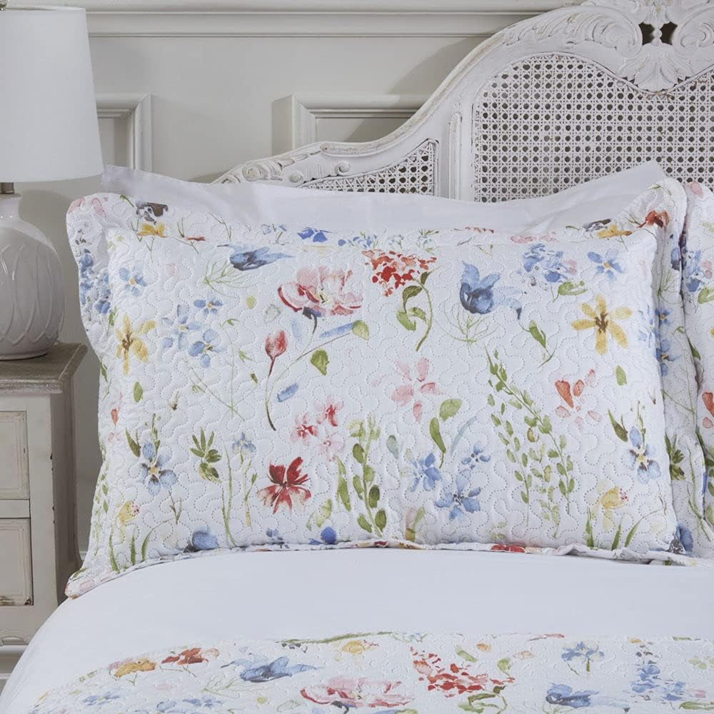 Emma Barclay Spring Meadow květinový prošívaný přehoz na postel Spring Meadow přehoz na dvojlůžko Multi, polyester Postele a přikrývky Emma Barclay