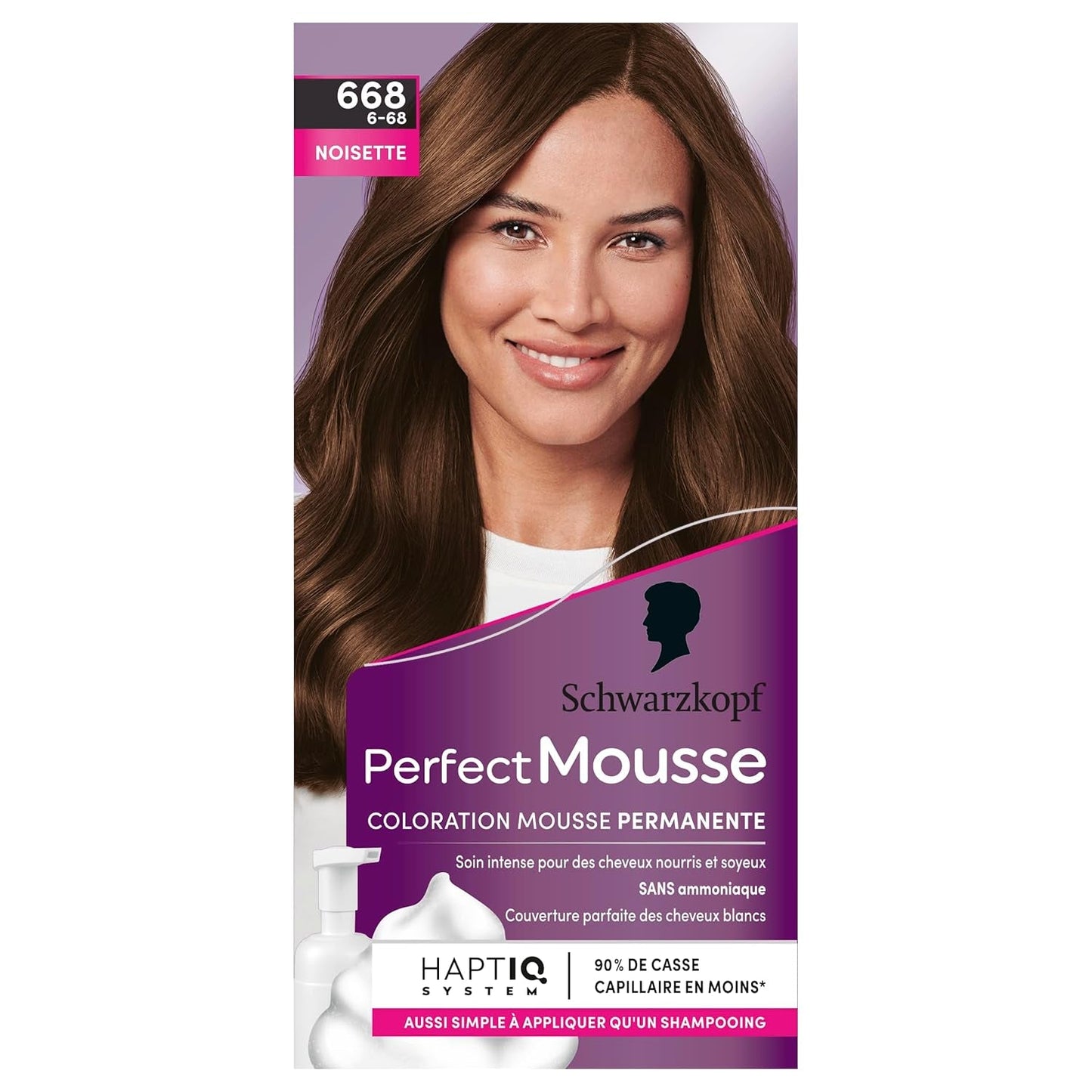 Permanentní barvicí pěna Perfect Mousse, 668 Hasellnuss Hair Dye Shop Naty Shop