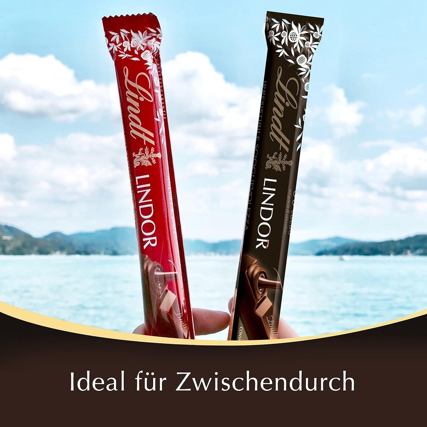 Lindt čokoládové tyčinky z tmavé čokolády LINDOR | 24 čokoládových tyčinek x 37 g | S hladkou, v ústech se rozpouštějící hořkou čokoládovou náplní s 60% kakaa | Čokoládový dárek | Čokoládový dárek | Hromadné balení