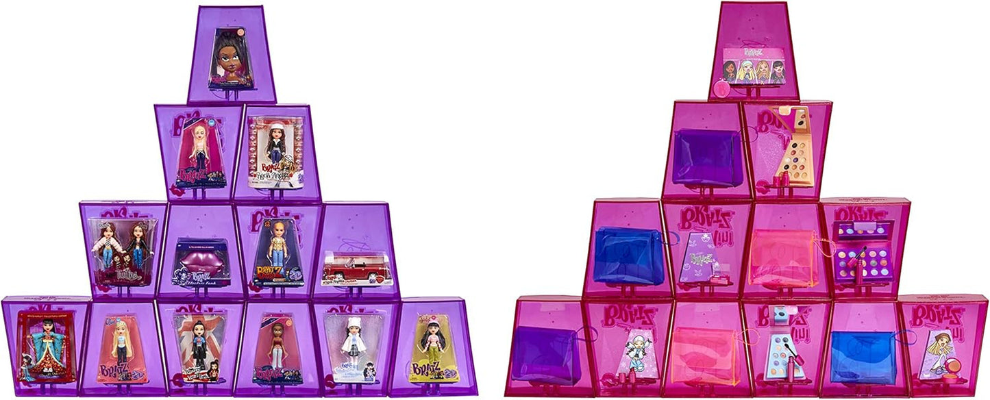 Limitovaná edice panenek Bratz Miniverse MGA Y2K Nostalgia Flashback Minis – BALENÍ PŘEKVAPENÍ – 2 mini panenky Bratz a vitrína – skvělý dárek pro děti a sběratele 6+