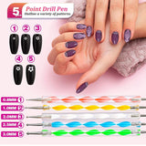 Nail Art Pinsel Und Dekorationen Set,Nail Art Dekoration Zubehör Set,15 ks Pinsel,5 Blätter Nagelsticker,5 ks tečkované pero,Strasssteine ​​​​Nägel,Ultra Dünn Nagel Paillettes Für Nagelkunst Maniküre