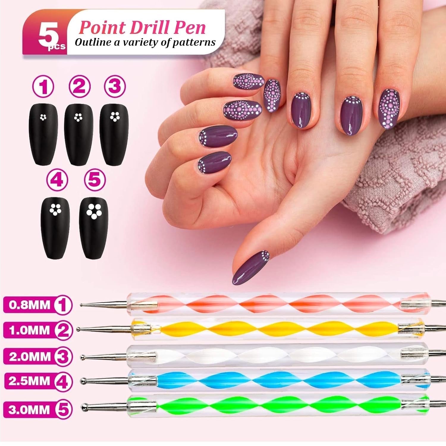 Nail Art Pinsel Und Dekorationen Set,Nail Art Dekoration Zubehör Set,15 ks Pinsel,5 Blätter Nagelsticker,5 ks tečkované pero,Strasssteine ​​​​Nägel,Ultra Dünn Nagel Paillettes Für Nagelkunst Maniküre