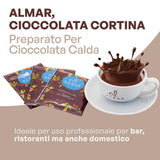 Italská horká čokoláda s příchutí Cortina CLASSIC - (15 X 30 g) Jedna porce, obálka, 450 g kakaa a horké čokolády Naty Shop