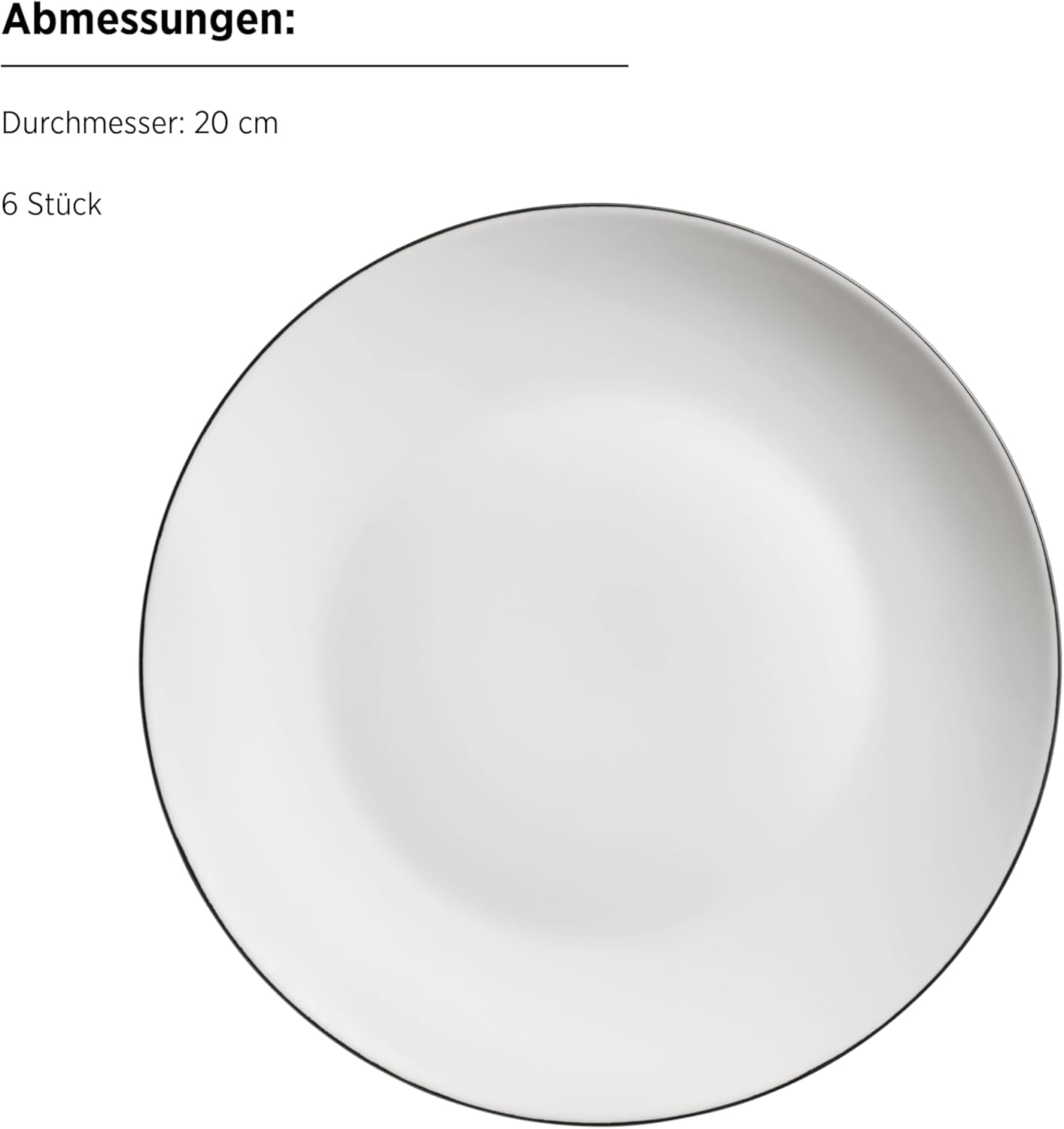 Série MÄSER Felise, elegantní kávový servis pro 6, nadčasový, černý okraj, porcelán, bílá