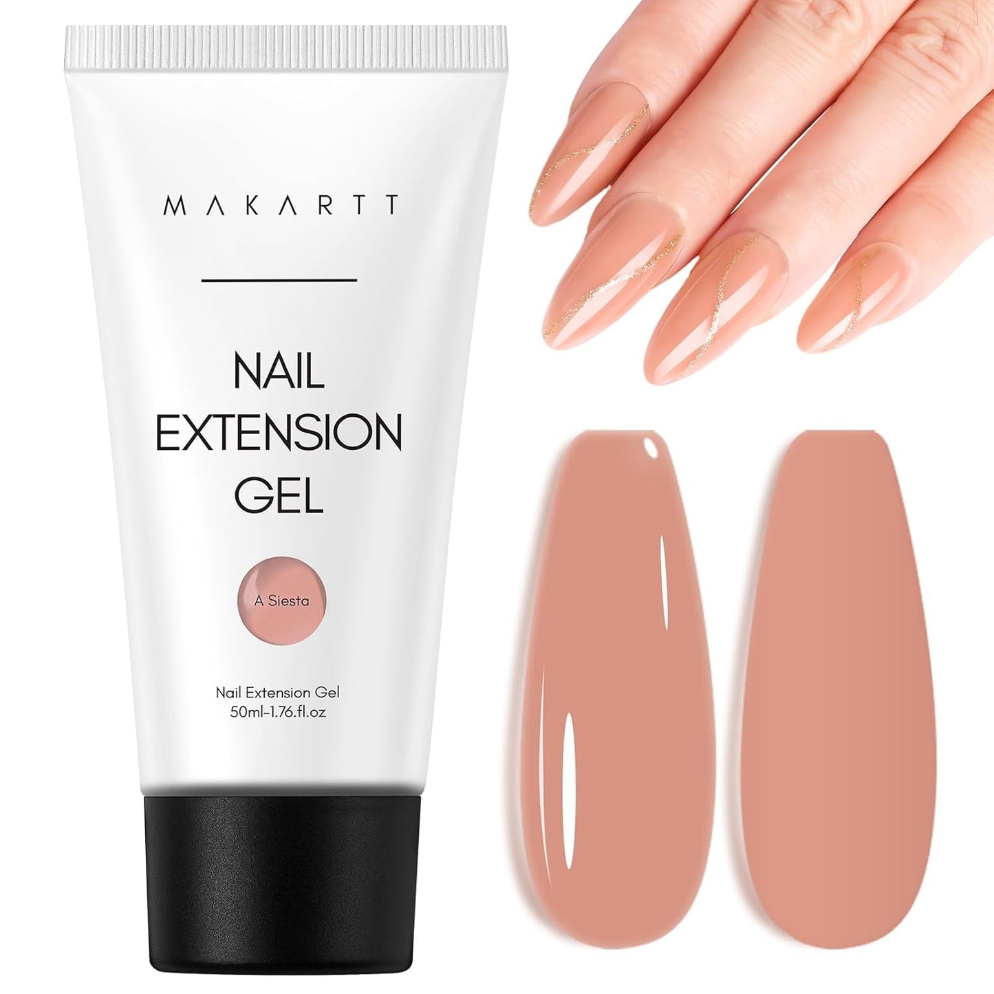 Makartt Poly Gel na prodloužení nehtů - Akrylový gel na prodloužení nehtů, gel na zpevnění nehtů, zdobení nehtů, 50 ml (fialový)