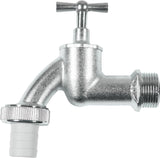 Rohatý kohoutek – 20,95 mm (1/2 palce) vnější závit – Včetně připojení hadice – Vysoce kvalitní mosaz – Ideální jako venkovní kohoutek / kohoutek s dešťovým sudem / kohoutek / uzavírací ventil / FLOR92590