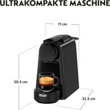 Espresso kávovar s kapslemi Nespresso De'Longhi Essenza Mini, černý | Tlak čerpadla 19 bar | Nádrž na vodu 0,6 l | Na espresso a lungo | Malý kávovar na espresso – skvělé kávové okamžiky | EN85.B