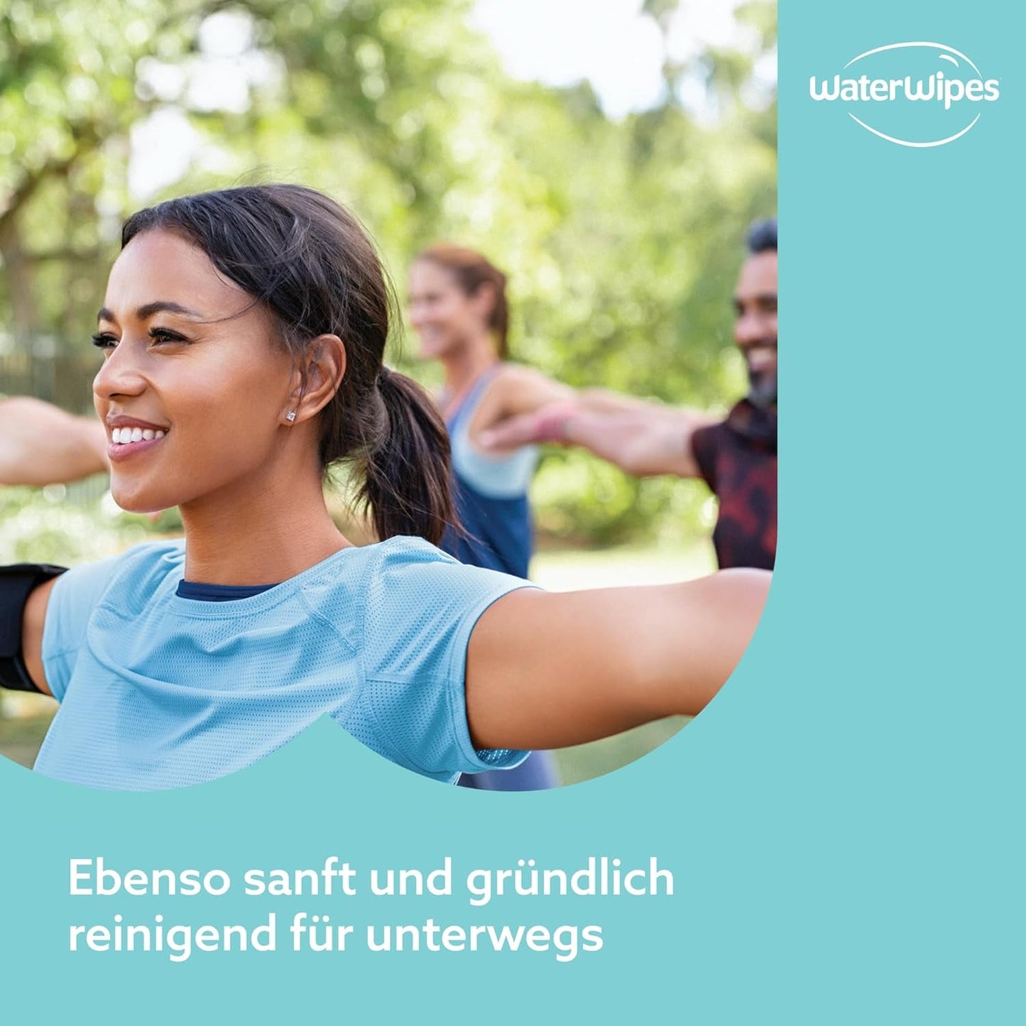 Vlhčené ubrousky WaterWipes Sensitive+ On The Go, 100 ubrousků (10 balení), 3 v 1 čistí, pečuje, chrání, 99,9 % vody, ubrousky bez parfemace