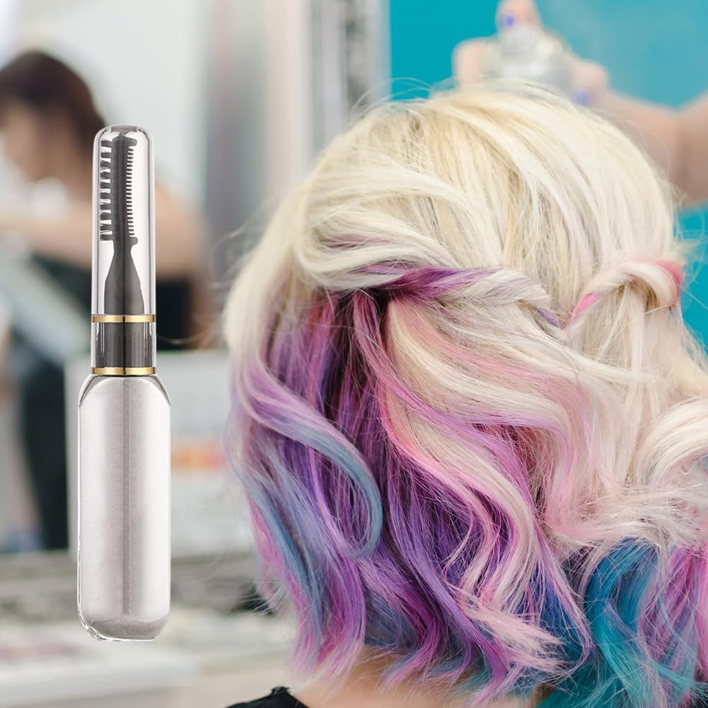 Hair Dye Stick - Dočasná barva na vlasy Křída Netoxický omyvatelný hřeben pro dívky Řasenka na vlasy Sada barev na vlasy Bílá Naty Shop Barva na vlasy