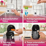 Bosch Tassimo Happy Friendly kávovar na kapsle TAS107E, 70+ nápojů, vhodný pro všechny šálky, Auto-Stop, udržitelný, perfektní dávkování, úspora místa, 1400 W, krémová/černá