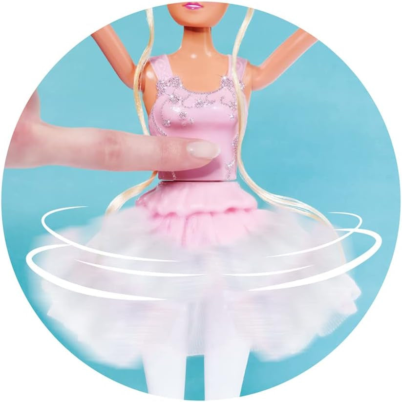 Simba 105733603 - Steffi Love Dancing Ballerina, Steffi jako panenka balerína se zvířecím kamarádem a otočnou sukní, hrací panenka 29 cm, od 3 let