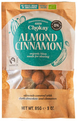 Bio Bites - skořicové mandle a tmavé belgické čokoládové mandle / bez přidaného cukru, bez sladidel / veganské a Fair Trade / 1 x 85 g