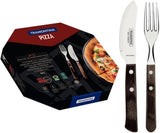 Tramontina PIZZA Besteck, 8dílná sada, Für 4 Personen, Rostfreier Edelstahl, Fsc-Zertifizierte Holzgriffe, Spülmaschinenfest Kitchen Naty Shop