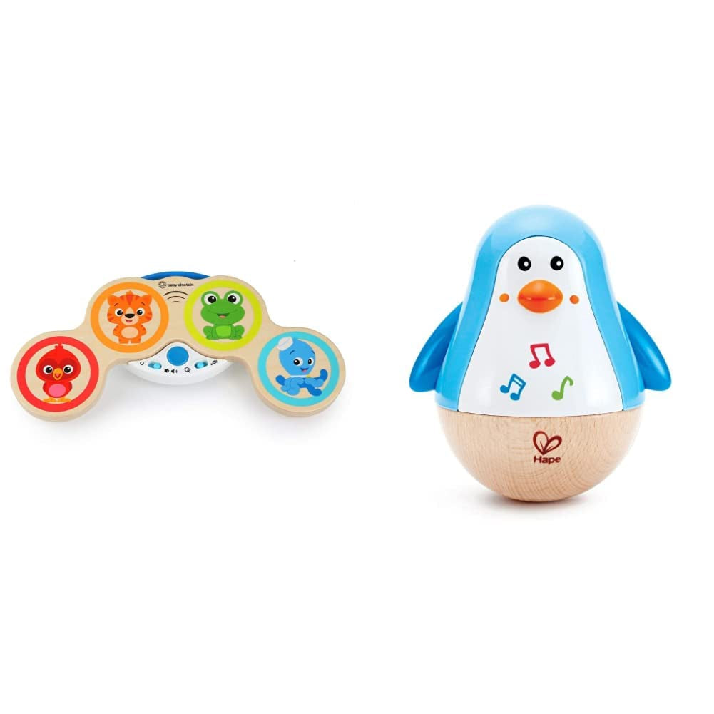 Hudební hračka Baby Einstein Magic Touch s dřevěným bubnem na 6 měsíců a hudební wobbler Up & Hape Penguin, barevná kolébavá melodie, hračka Roly-Poly na 6 měsíců a více Bebe Naty Shop Toys Výchozí název