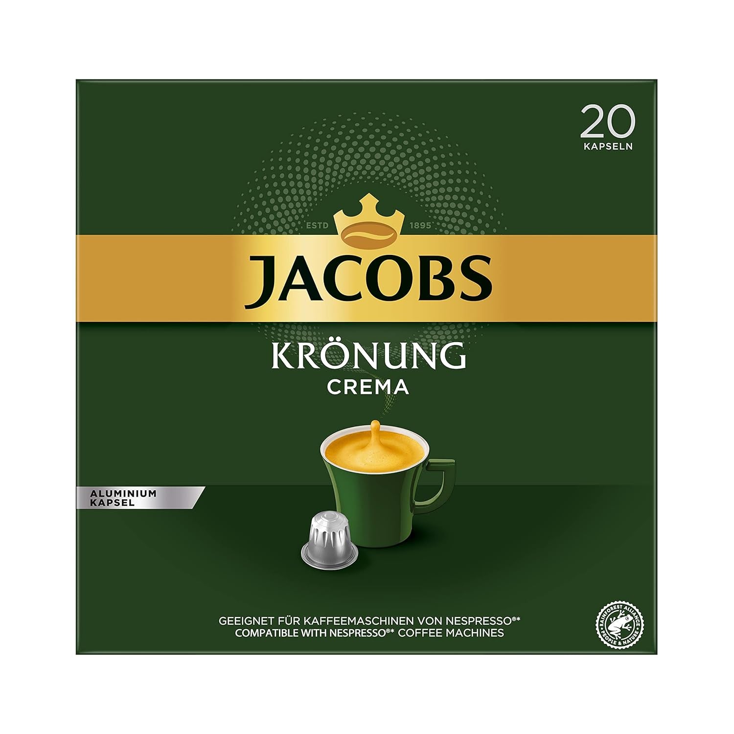 Kaffeekapseln Lungo Classico (nur für kurze Zeit) Megapack XXL & Kaffeekapseln Krönung Crema, 200 kapslí kompatibilních s Nespresso, 10er Pack, 10 x 20 Getränke, 1040 g