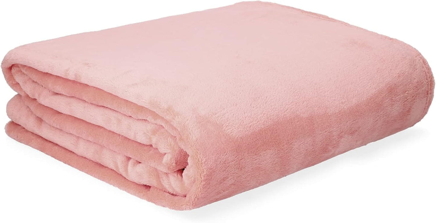HOMLA Nadýchaná a hřejivá červená fleecová deka - na pohovku a postel Pohodlná deka Sedací deka Deka do obývacího pokoje - snadná údržba 150 X 200 cm Růžová Postele a přikrývky Besuche den HOMLA-Store Růžová Polyester červená 150X200 Cm