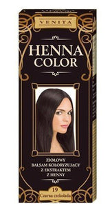 Henna Color 111 Přírodní kondicionér pro blond vlasy Barva na vlasy Přírodní efekt barvení vlasů Henna Eco Hair Dye Naty Shop Black 75 Ml (1 balení)