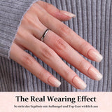 240ks Gradient Square Nails Set, Nude White Gradient Artificial Nails for Oil Pen Lepidlo, Medium Ombre Natural Falešné nehty pro ženy DIY (Nude Square)