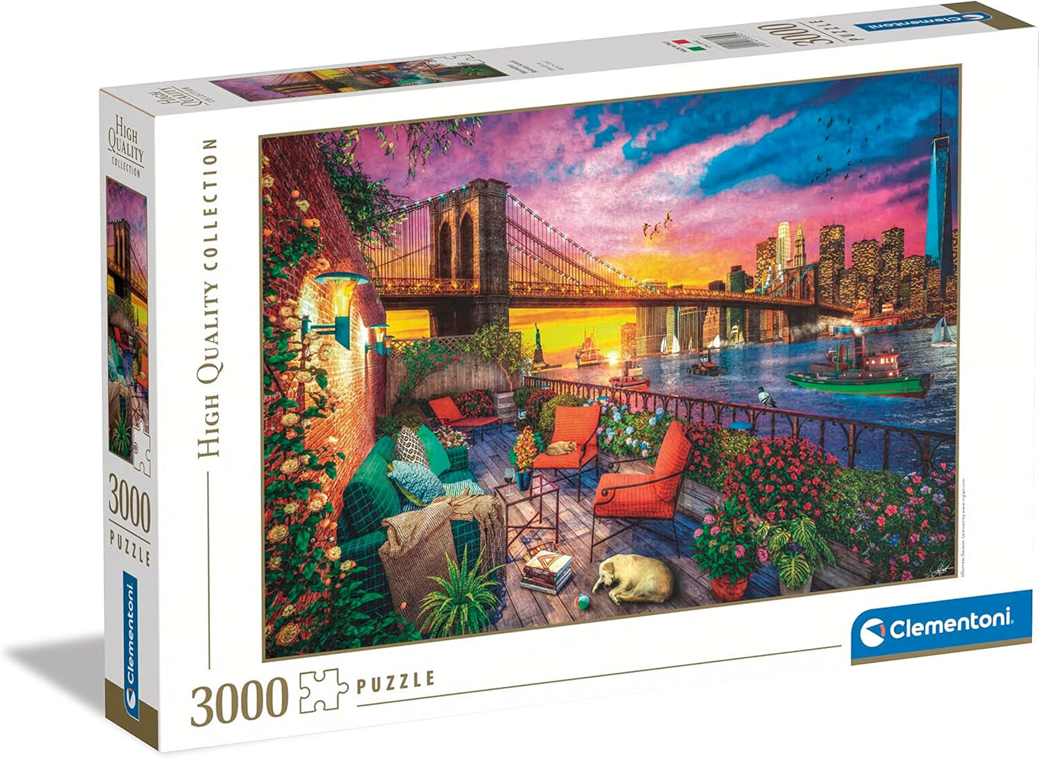 Clementoni - 33552 Collection - Manhattan Balcony Sunset 3000dílné puzzle pro dospělé a děti 10letá dovednostní hra pro celou rodinu Puzzle Naty Shop Výchozí název