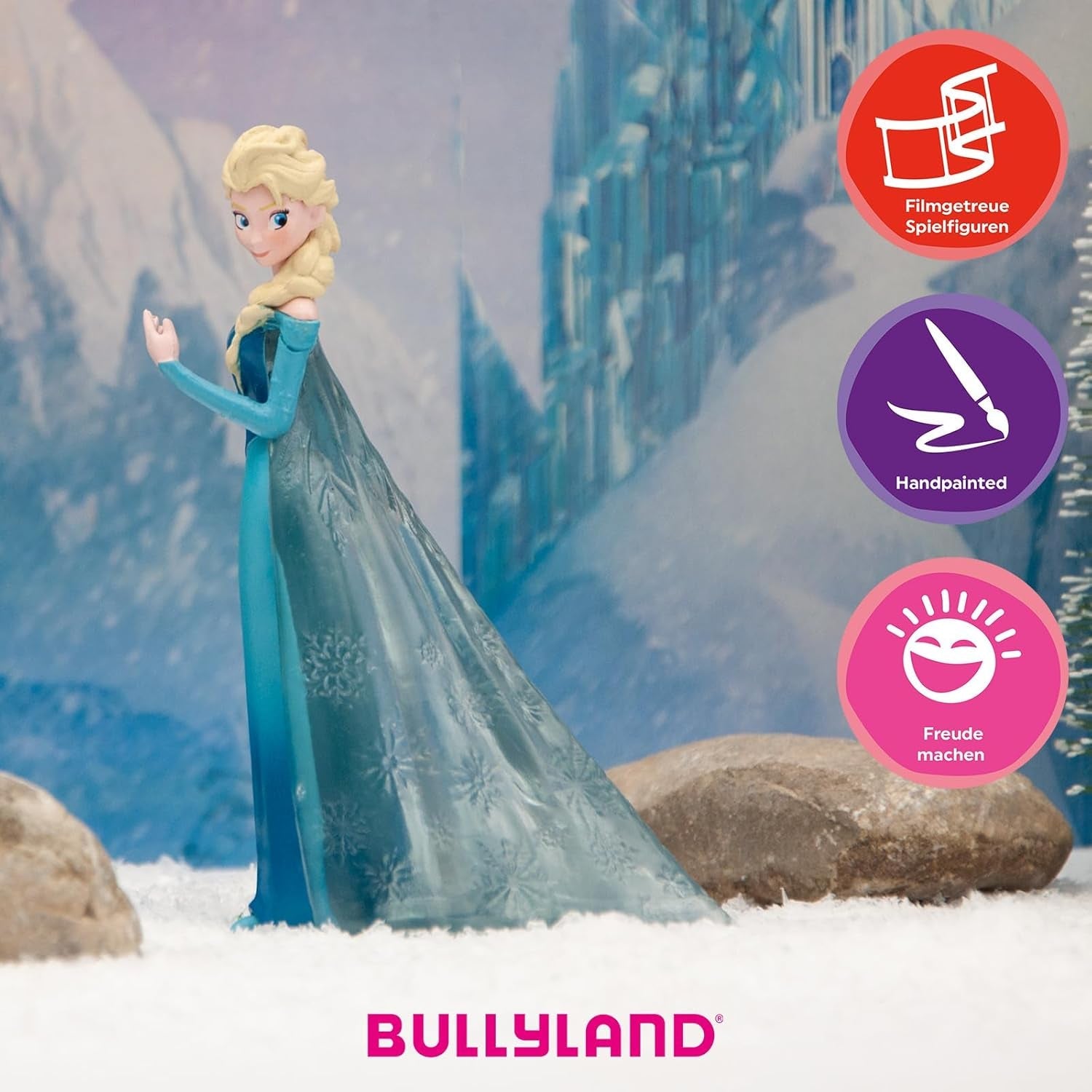 Bullyland 12961 - Figurka Elsa z Arendelle z filmu Frozen od Walta Disneyho, cca. 10,1 cm, vysoce detailní, ideální jako malý dárek pro děti od 3 let