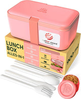 Box na oběd Umami pro dospělé, stohovací Bento Box se 4 příbory a přihrádkami, Box na oběd pro dospělé, Zásobník na salát, Piknikový / Kancelářský box na oběd, Uhlově šedá, 1500 ml Naty Shop Box na skladování potravin Coral Pink - 900 ml M - 900 M - 900/1