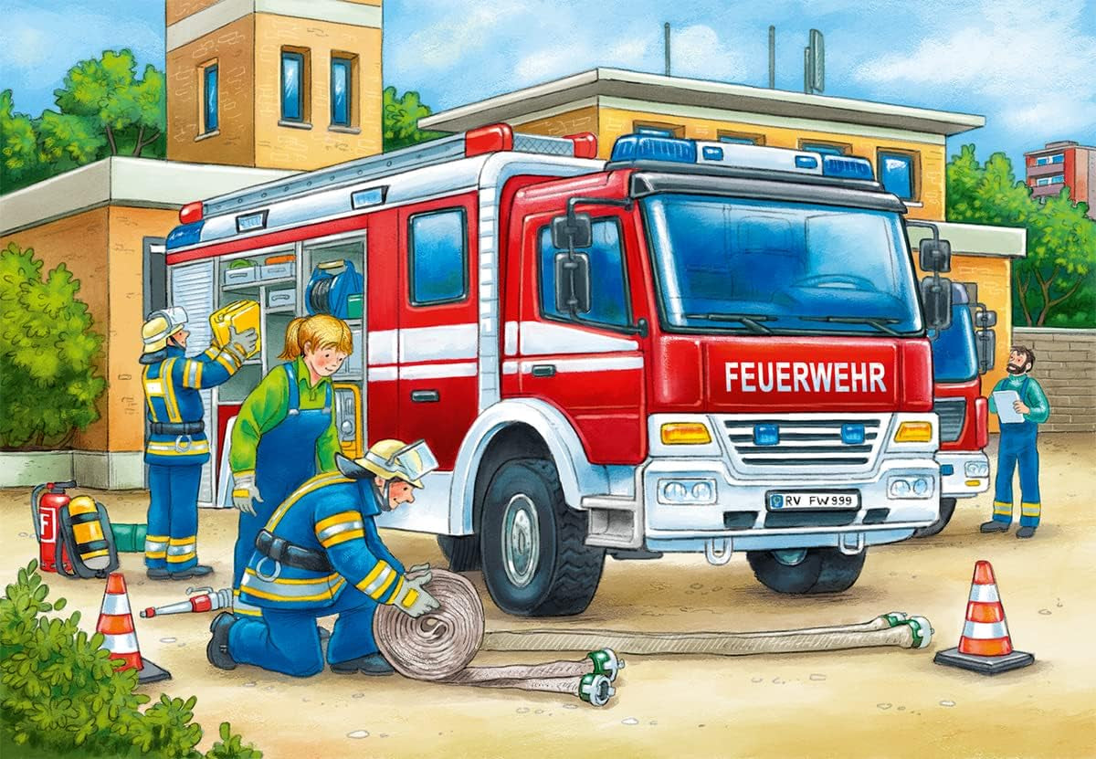 Ravensburger Puzzle pro děti - 07574 Policie a hasiči - Puzzle pro děti od 3 let, s 2X12 dílky Puzzle Naty Shop