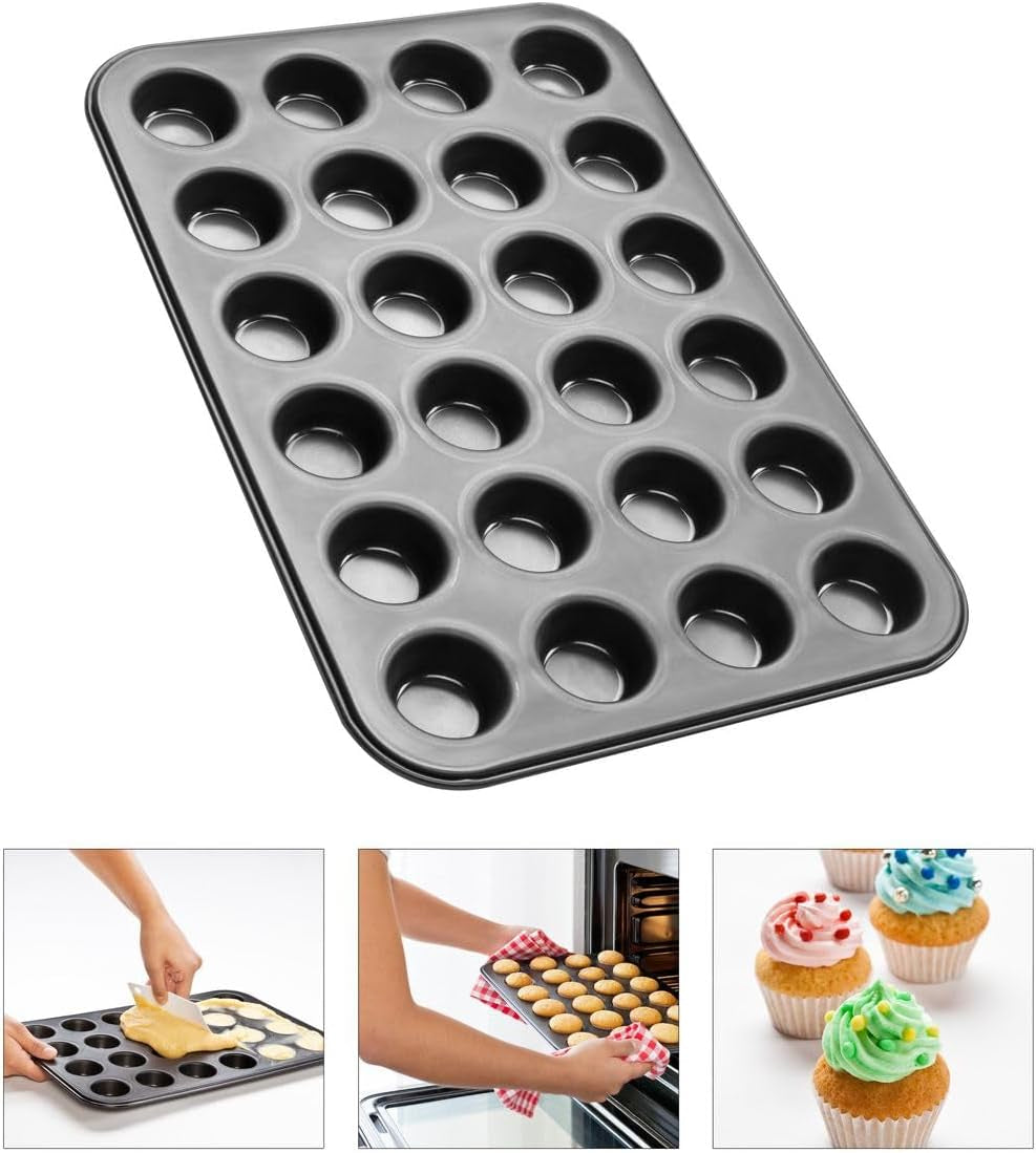 Zenker 6541 Black Metallic 24Er Mini-Muffinform – Antihaftbeschichte Für Perfekte Mini-Muffins, Ø 4,5 cm, ​​Made in Germany Formy a plechy na pečení Naty Shop
