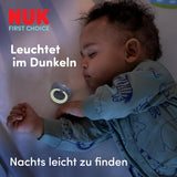 NUK First Choice Classic Day & Night dudlíky pro miminka | 6-18 měsíců | Ortodontické dudlíky, které svítí ve tmě | 95% přijetí miminky** | Modrá | Balení 2