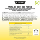 Italské BIO cizrnové těstoviny Penne 100% BIO proteinové těstoviny z cizrnové mouky s vysokým obsahem vlákniny Veganské bezlepkové 3 balení x 350 g