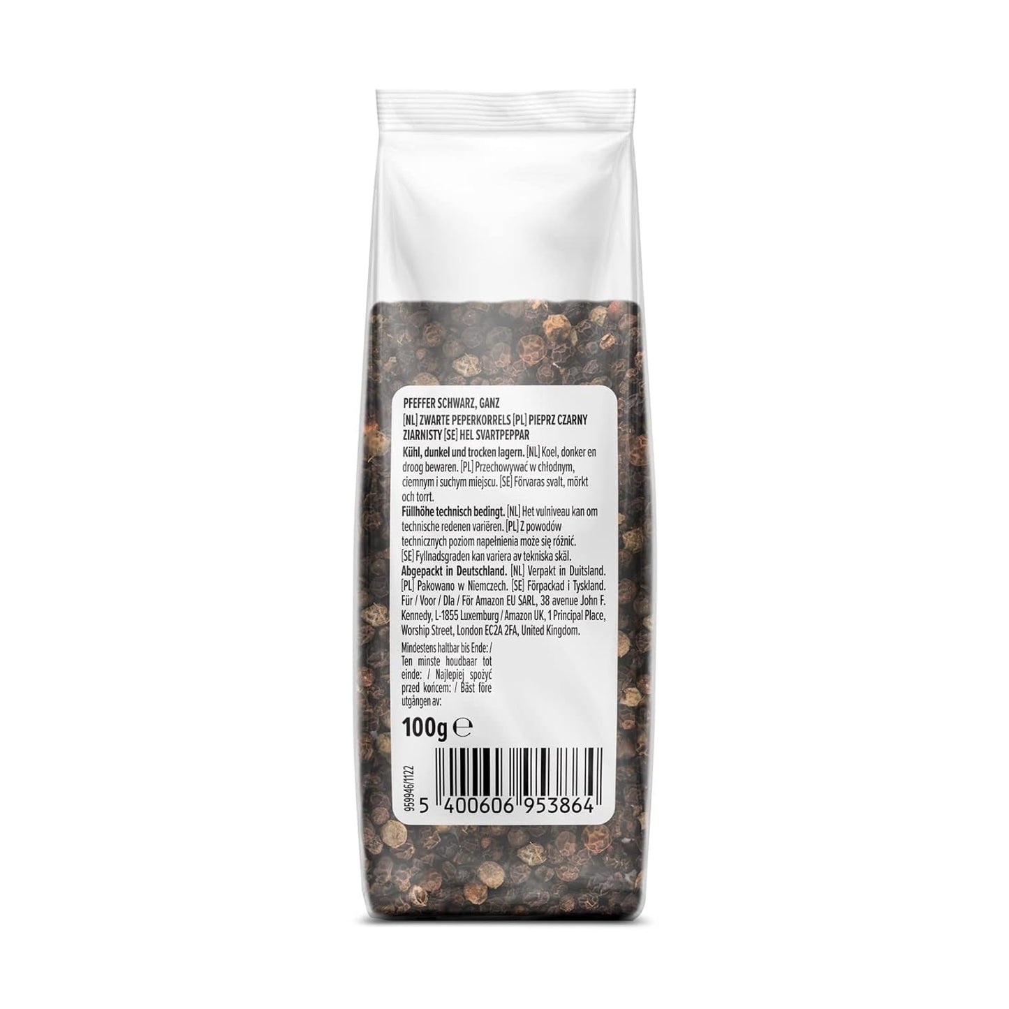 od Amazon Schwarzer Pfeffer ganz, 100 g