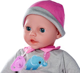 Simba 105140066 - Laura Interactive, panenka s měkkým tělem a ospalýma očima, při pohybu blábolí, pije z lahvičky a usíná, 40 cm, panenka pro děti od 2 let