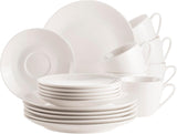 MÄSER 934105 Belmira Series, Klasická kávová sada pro 6, 18dílná kávová sada, Nadčasová, Elegantní, Jemná, Porcelánová, Bílá