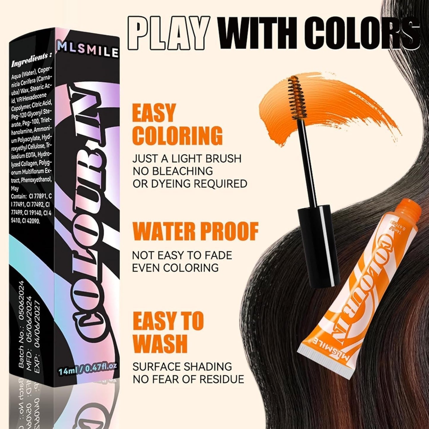 Green Temporary Hair Dye - 14ml Hair Chalk Barva na vlasy, Smývatelná zelená tyčinka na barvení vlasů, Instant Color Hair Chalk, Carnival Chalk Barva na vlasy pro Vánoce Halloween, Karneval, Cosplay Barva na vlasy Naty Shop