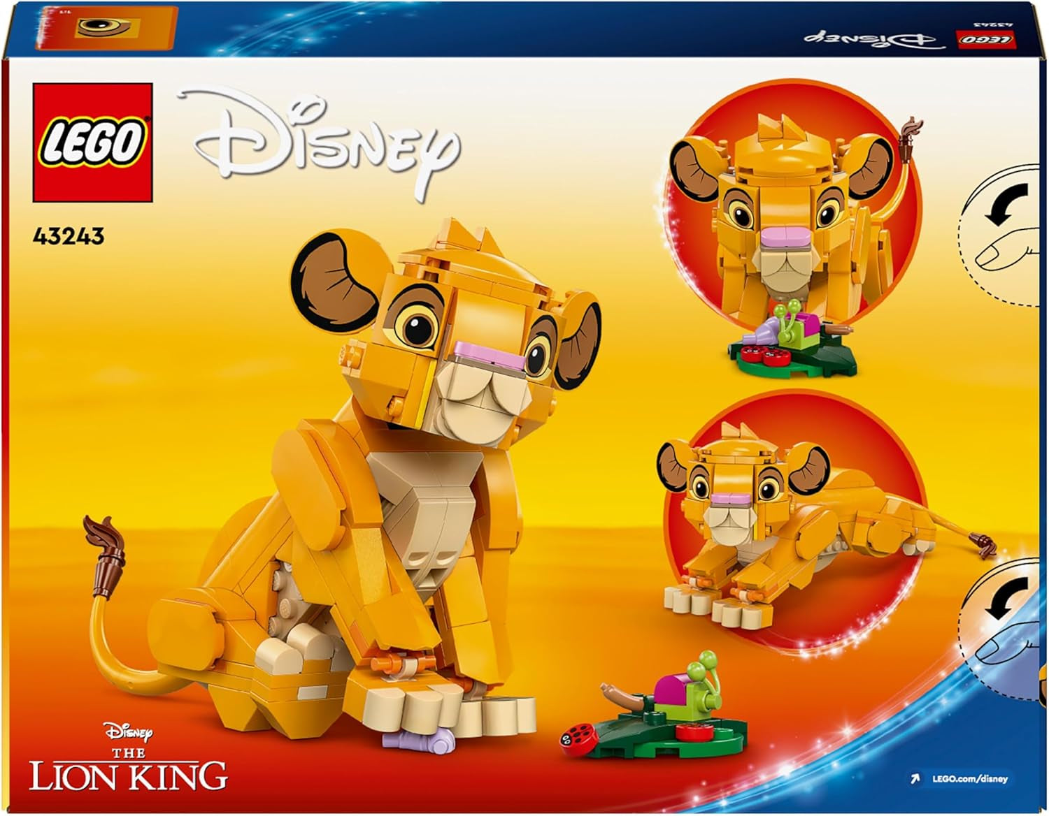 LEGO Ç€ Disney Simba, mládě lvího krále, stavebnice pro děti, fantasy Hrací sada s postavičkou lva, skvělý tip na dárek pro dívky a chlapce od 6 let, dětská hračka 43243 Stavebnice Beuche den LEGO-Store
