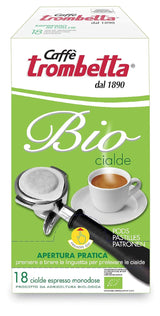 Caffè Trombetta ESE Kaffeepads, Italien Kaffee, Richhaltiges Aroma and samtiger Gesmack Biologisch - 1 Packungen zu je 18 Kaffeepads