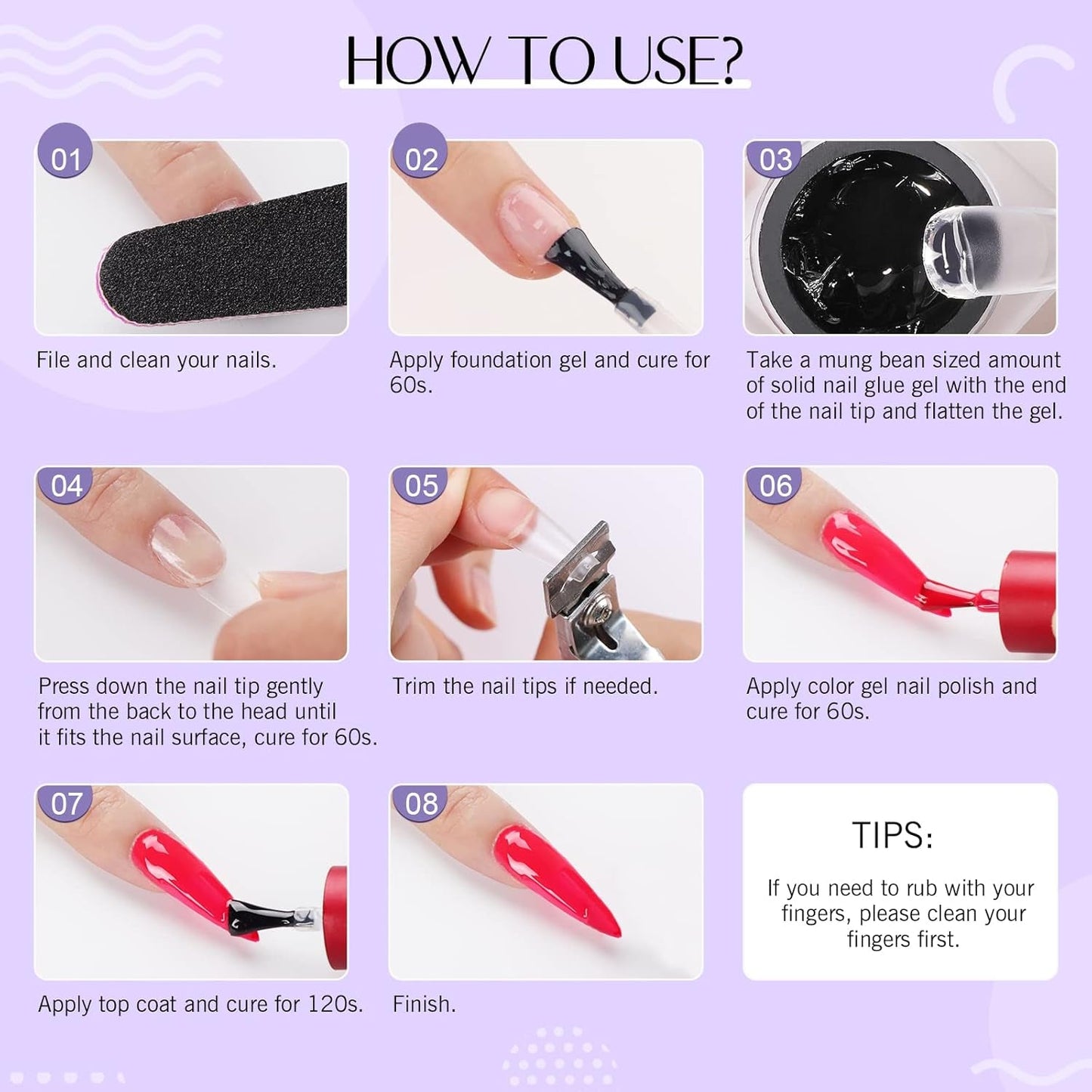 SAVILAND Fester Nagelkleber Gel: 30-Tage Lang Anhaltender Silnější Nagelkleber Für Press on Nails Falsche Nagelspitzen 15Ml U V Nagelkleber 3D Gel-Nagelkunst-Kleber Für Verwendung Im Salon Zu Hause