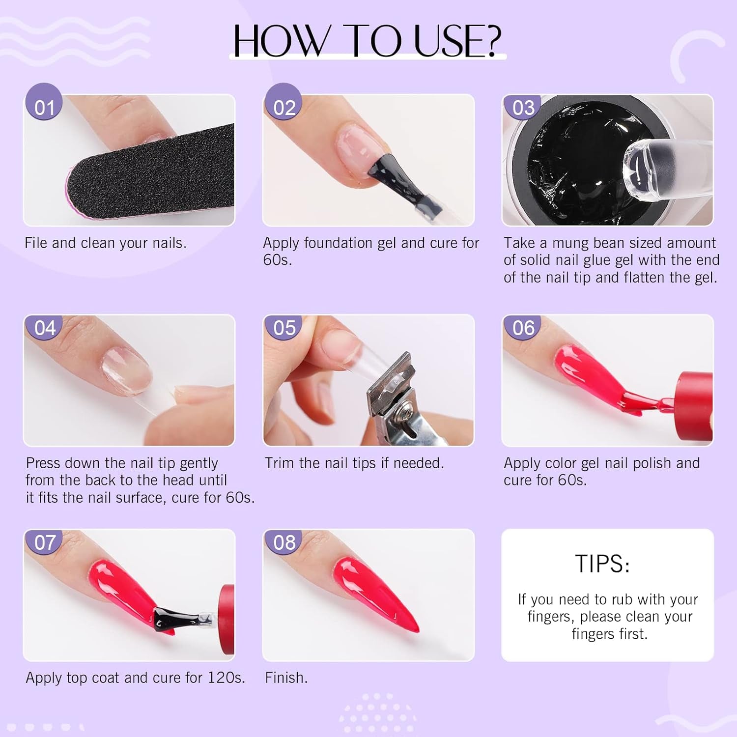 SAVILAND Fester Nagelkleber Gel: 30-Tage Lang Anhaltender Silnější Nagelkleber Für Press on Nails Falsche Nagelspitzen 15Ml U V Nagelkleber 3D Gel-Nagelkunst-Kleber Für Verwendung Im Salon Zu Hause