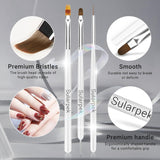 Sada Sularpek 8 Stück Nagel Pinsel, Pinsel Für Gelnägel, Nageldesign Pinsel, Nail Art Dotting Tools, Nailart Pinsel Für Gel Acryl Nägel Nailart