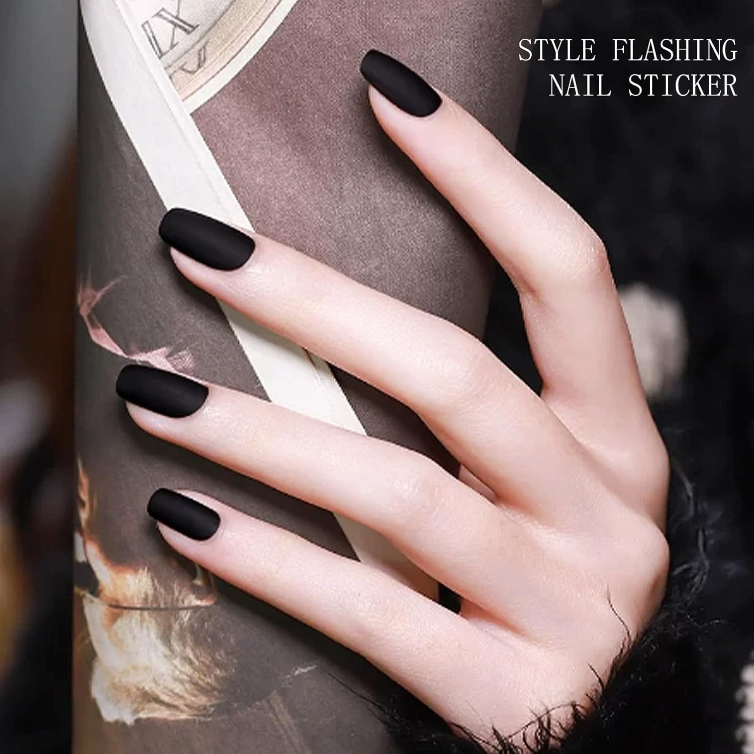 JMEOWIO Nagelfolie UV Härtend Karbon Schwarz Halloween UV gelové proužky na nehty Nálepka na nehty Nagelaufkleber Nail Art Dekoration Nageldesign Zubehör