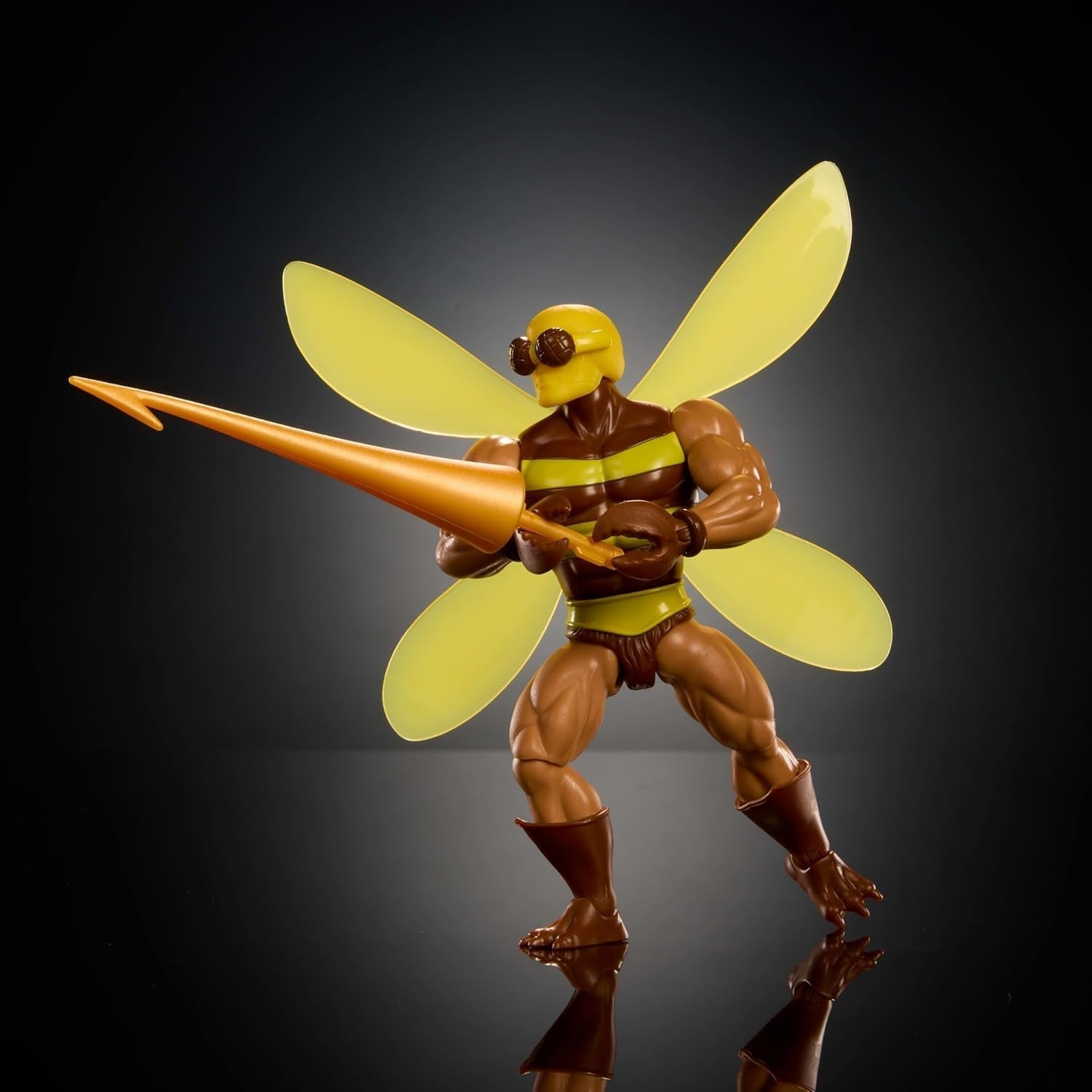 Akční figurka Masters of the Universe Origins Buzz-Off z kolekce kreslených filmů, asi 14 cm vysoká, z televize z 80. let, Včelí vůdce s křídly a brýlemi s oštěpem, Akční figurky JBM88 Naty Shop