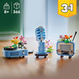 Přehrávač disků LEGO Creator 3v1 s květinami - konvertibilní hračka na rádio nebo mikrofon - hudební hračky pro děti - nápad na kreativní dárek pro dívky a chlapce od 8 let 31172 Stavebnice Besuche den LEGO-Store