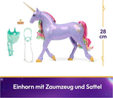 Wildstar Unicorn od Unicorn Academy – 28 cm vysoký originální jednorožec Sophia ze série Netflix se skutečnou hřívou a ocasem, odnímatelnou uzdou a sedlem a kartáčem, pro děti od 4 let