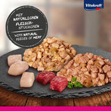 Vitakraft Poésie Délice, Country Selection, Nassfutter Katze, Katzennassfutter Gelee, s kuřecím masem, s hovězím masem (1 balíček s 6x 85g)