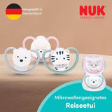 Noční dudlíky NUK Perfect Match Air pro miminka | 0-6 měsíců | Dudlíky svítící ve tmě, které podporují cirkulaci vzduchu a zabraňují slintání | 95% přijetí miminky** | Lev | Balení 2