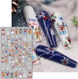 JMEOWIO Nagelsticker Weihnachten 10 Blatt Nail Art Sticker Selbtklebend Nagelaufkleber Schneeflocke Winter Urlaub Süß Dekoration Nageldesign Zubehör