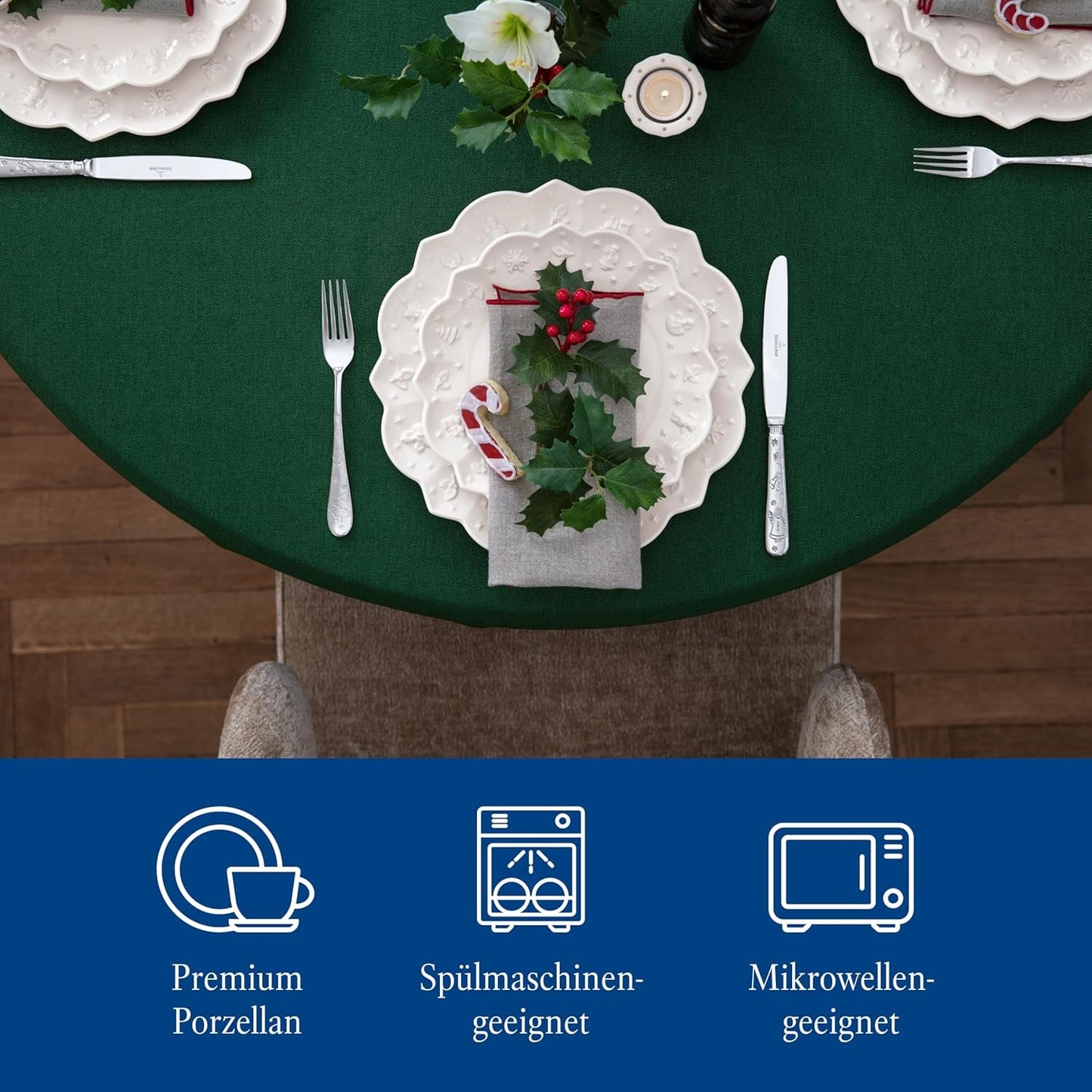 Villeroy & Boch Toy's Delight Royal Classic 8dílná sada nádobí, vhodné do myčky a mikrovlnné trouby, bílé, talíře, sada nádobí pro 4 osoby, vánoční nádobí, hračky, prémiový porcelán